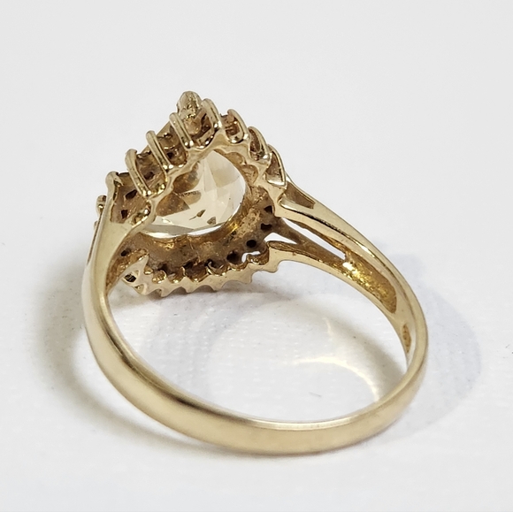 One Estate Owned 80's 14K Solid Gold Citrine & Diamonds 2.80cts 3.28g Ring Sz 7 - Picture 15 of 15